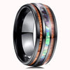 Luxury 8mm Koa Wood Inlay Tungsten Celtic Ring For Men Women Dome Polished Stainless Steel Engagement Ring Men Wedding Jewelry