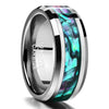Luxury 8mm Koa Wood Inlay Tungsten Celtic Ring For Men Women Dome Polished Stainless Steel Engagement Ring Men Wedding Jewelry