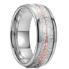 Luxury 8mm Koa Wood Inlay Tungsten Celtic Ring For Men Women Dome Polished Stainless Steel Engagement Ring Men Wedding Jewelry