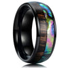 Luxury 8mm Koa Wood Inlay Tungsten Celtic Ring For Men Women Dome Polished Stainless Steel Engagement Ring Men Wedding Jewelry