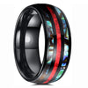 Luxury 8mm Koa Wood Inlay Tungsten Celtic Ring For Men Women Dome Polished Stainless Steel Engagement Ring Men Wedding Jewelry