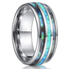 Luxury 8mm Koa Wood Inlay Tungsten Celtic Ring For Men Women Dome Polished Stainless Steel Engagement Ring Men Wedding Jewelry