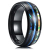 Luxury 8mm Koa Wood Inlay Tungsten Celtic Ring For Men Women Dome Polished Stainless Steel Engagement Ring Men Wedding Jewelry