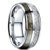 Luxury 8mm Koa Wood Inlay Tungsten Celtic Ring For Men Women Dome Polished Stainless Steel Engagement Ring Men Wedding Jewelry
