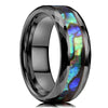 Luxury 8mm Koa Wood Inlay Tungsten Celtic Ring For Men Women Dome Polished Stainless Steel Engagement Ring Men Wedding Jewelry