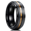 Luxury 8mm Koa Wood Inlay Tungsten Celtic Ring For Men Women Dome Polished Stainless Steel Engagement Ring Men Wedding Jewelry
