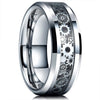 Luxury 8mm Koa Wood Inlay Tungsten Celtic Ring For Men Women Dome Polished Stainless Steel Engagement Ring Men Wedding Jewelry