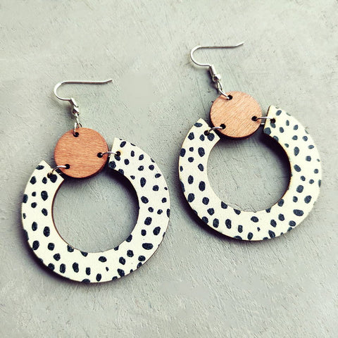 Wood Hoop Earrings