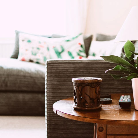 wooden pot on table